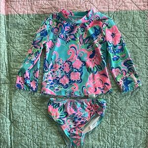 Lilly Pulitzer two piece rashguard swim